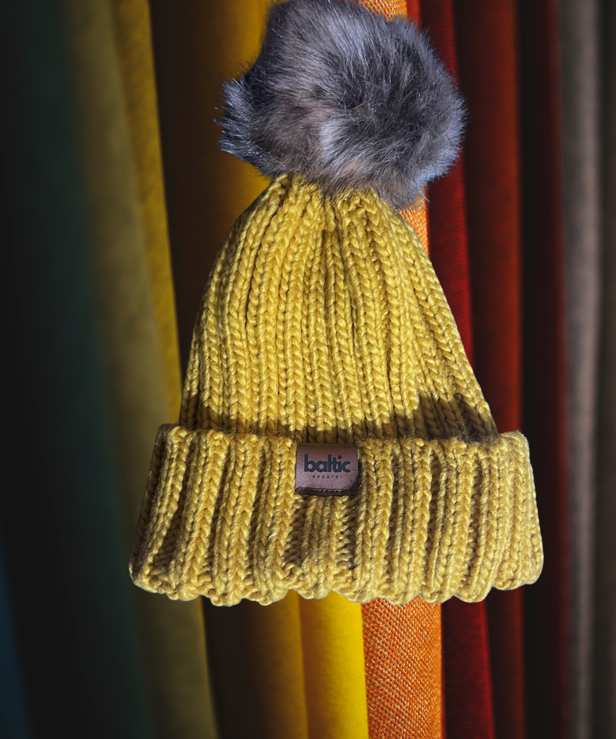 Baltic Beanie — You Are Loved Edition - Mustard Bobble